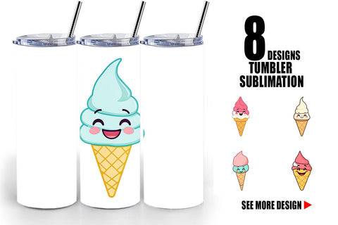 Tumbler Smiling Ice Cream Sublimation artnoy 