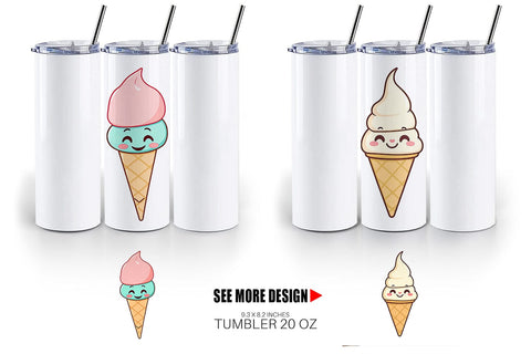 Tumbler Smiling Ice Cream Sublimation artnoy 
