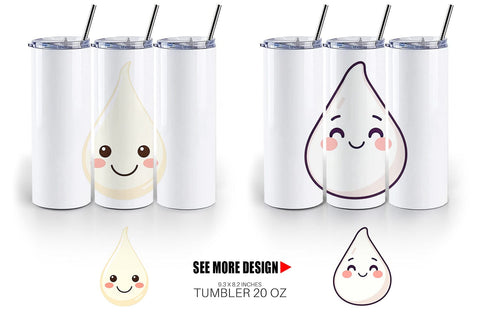 Tumbler Smiling Milk Drop Sublimation artnoy 
