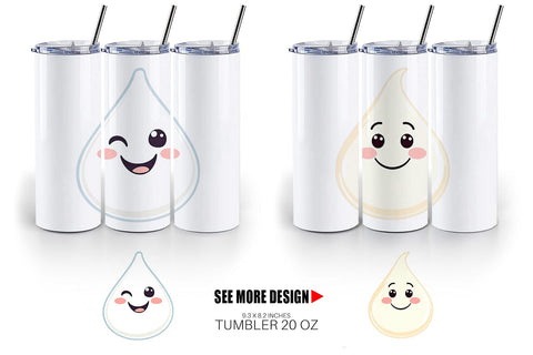 Tumbler Smiling Milk Drop Sublimation artnoy 