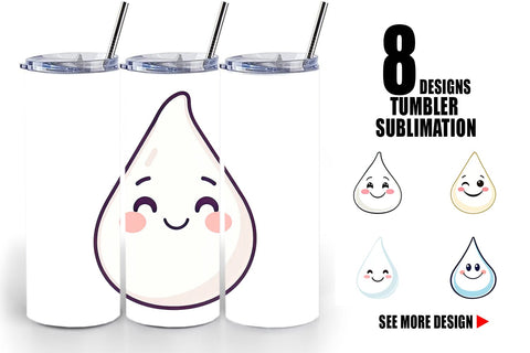 Tumbler Smiling Milk Drop Sublimation artnoy 