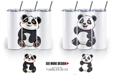Tumbler Smiling Panda Sublimation artnoy 