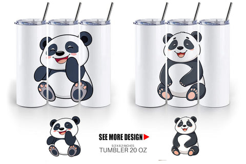 Tumbler Smiling Panda Sublimation artnoy 