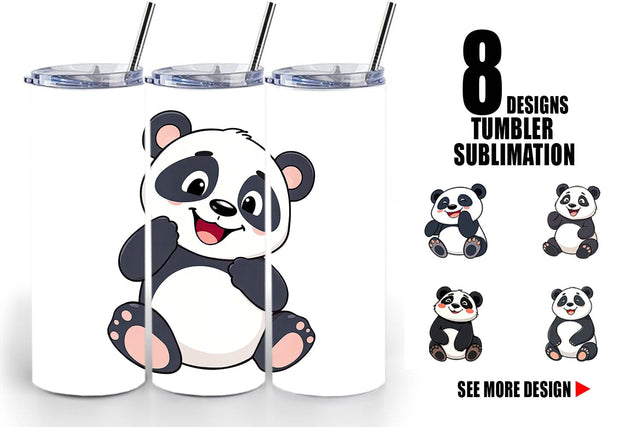 Tumbler Smiling Panda Sublimation artnoy 