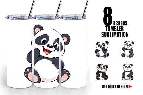 Tumbler Smiling Panda Sublimation artnoy 