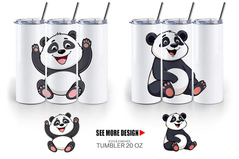 Tumbler Smiling Panda Sublimation artnoy 