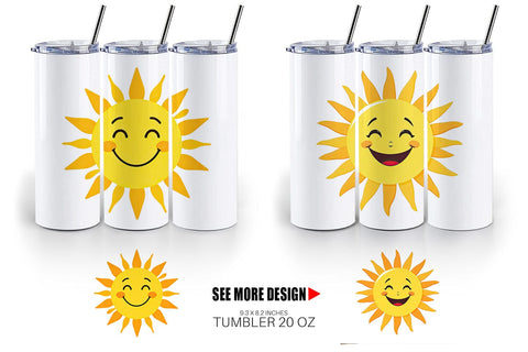 Tumbler Smiling Sun Sublimation artnoy 