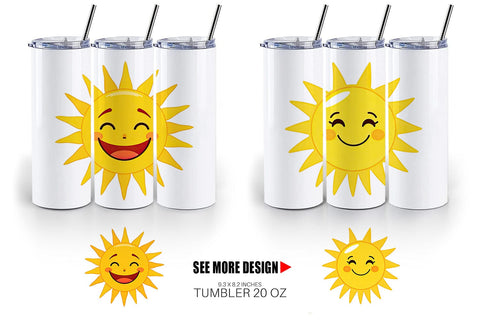 Tumbler Smiling Sun Sublimation artnoy 