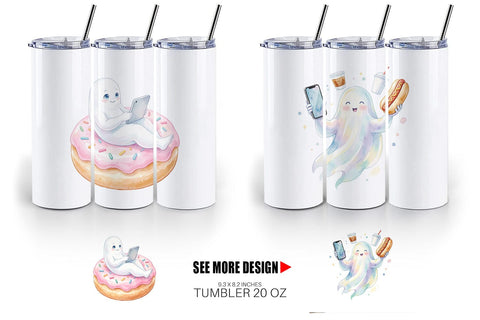 Tumbler Snack Time Gamer Ghost Sublimation artnoy 