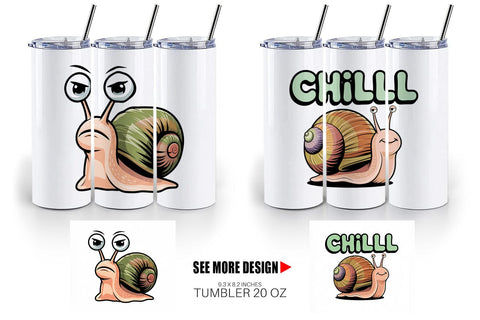 Tumbler Snail Mood Sublimation artnoy 