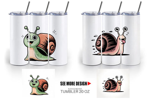 Tumbler Snail Mood Sublimation artnoy 