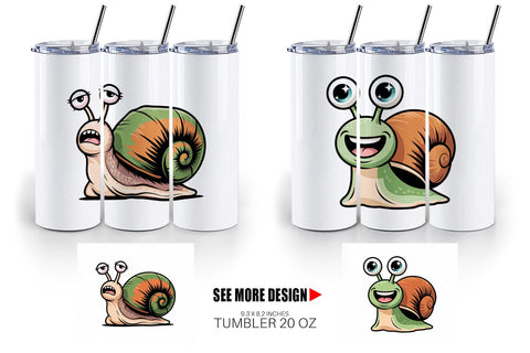 Tumbler Snail Mood Sublimation artnoy 