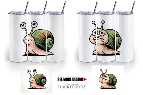 Tumbler Snail Mood Sublimation artnoy 