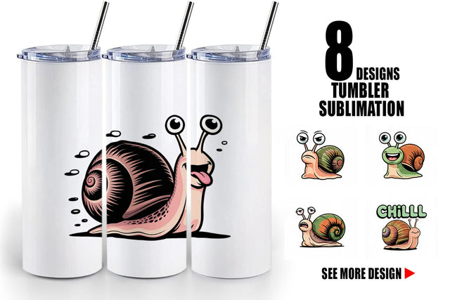 Tumbler Snail Mood Sublimation artnoy 