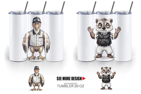 Tumbler Snarky Baseball Catcher Watercolor Sublimation artnoy 