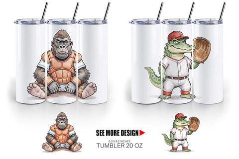 Tumbler Snarky Baseball Catcher Watercolor Sublimation artnoy 