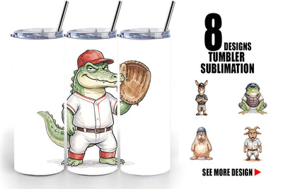 Tumbler Snarky Baseball Catcher Watercolor Sublimation artnoy 
