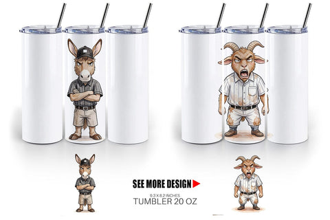 Tumbler Snarky Baseball Catcher Watercolor Sublimation artnoy 