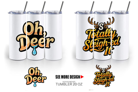 Tumbler Snarky Reindeer Holiday Sublimation artnoy 