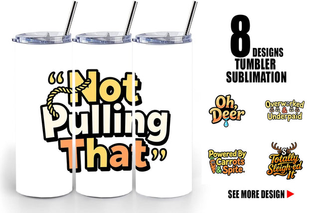 Tumbler Snarky Reindeer Holiday Sublimation artnoy 