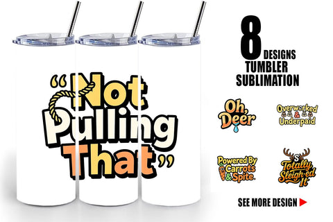 Tumbler Snarky Reindeer Holiday Sublimation artnoy 