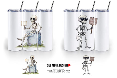 Tumbler Snarky Skeleton Sublimation artnoy 