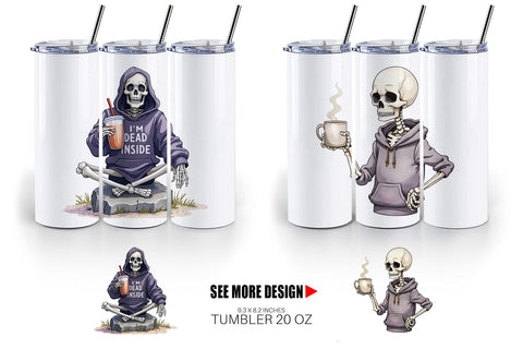 Tumbler Snarky Skeleton Sublimation artnoy 