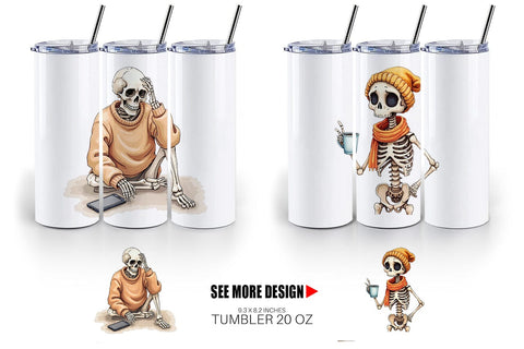 Tumbler Snarky Skeleton Sublimation artnoy 