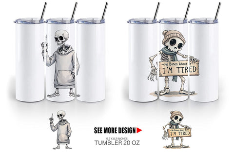 Tumbler Snarky Skeleton Sublimation artnoy 