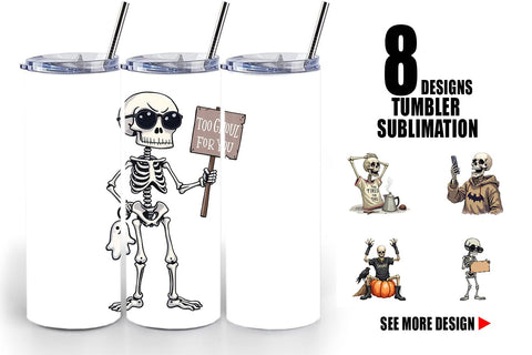 Tumbler Snarky Skeleton Sublimation artnoy 