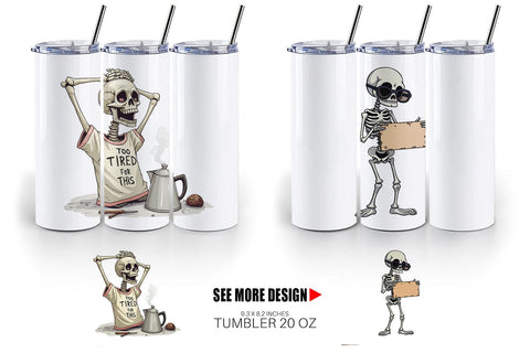 Tumbler Snarky Skeleton Sublimation artnoy 