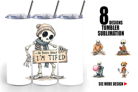 Tumbler Snarky Skeleton Sublimation artnoy 