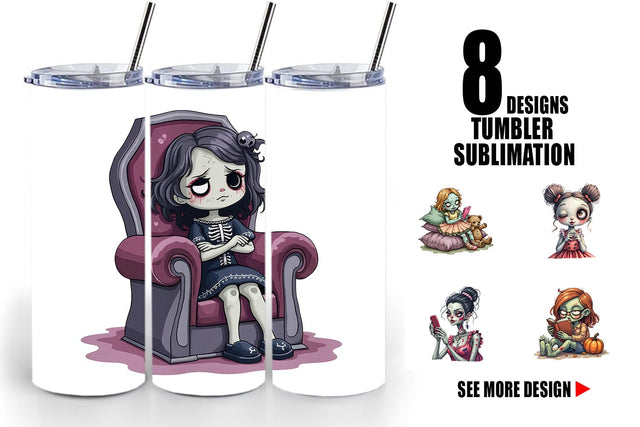 Tumbler Snarky Zombie Doll Sublimation artnoy 