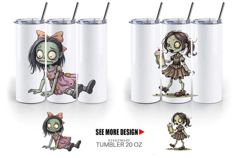 Tumbler Snarky Zombie Doll Sublimation artnoy 