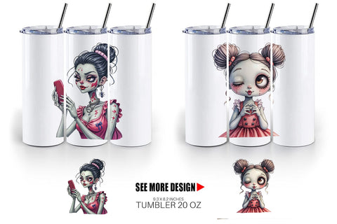 Tumbler Snarky Zombie Doll Sublimation artnoy 