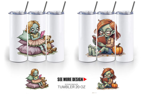 Tumbler Snarky Zombie Doll Sublimation artnoy 