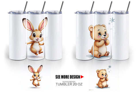 Tumbler Snow Buddies Watercolor Sublimation artnoy 
