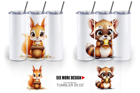 Tumbler Snow Buddies Watercolor Sublimation artnoy 
