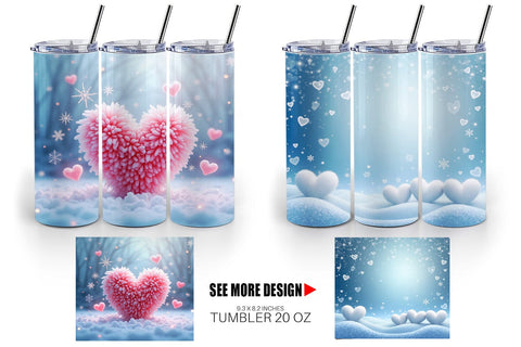 Tumbler Snow Hearts Sublimation artnoy 
