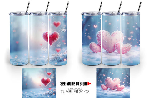 Tumbler Snow Hearts Sublimation artnoy 