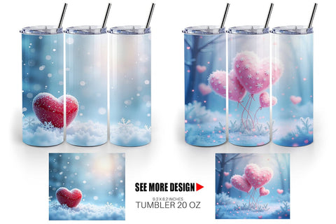 Tumbler Snow Hearts Sublimation artnoy 