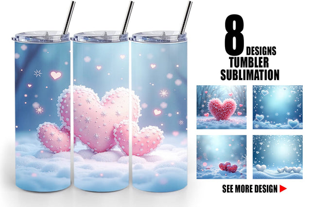 Tumbler Snow Hearts Sublimation artnoy 