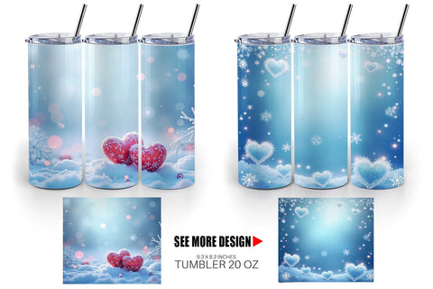 Tumbler Snow Hearts Sublimation artnoy 