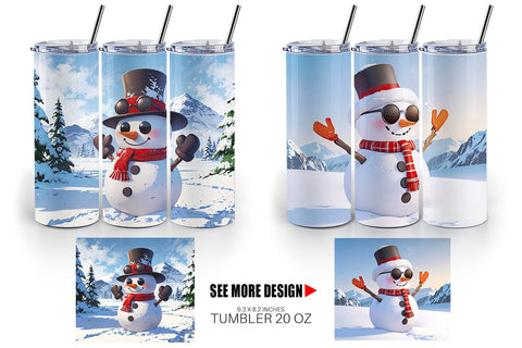 Tumbler Snowman Christmas Sublimation artnoy 