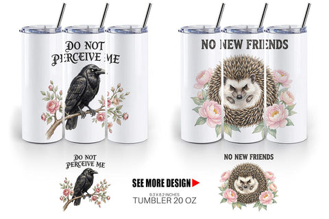 Tumbler Socially Exhausted Introvert Botanicals Sublimation artnoy 