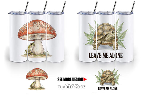 Tumbler Socially Exhausted Introvert Botanicals Sublimation artnoy 