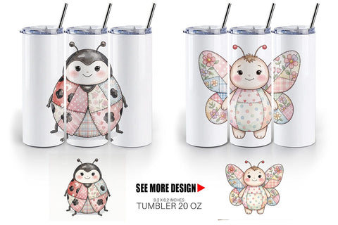 Tumbler Soft Garden Patchwork Watercolor Sublimation artnoy 
