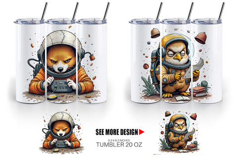 Tumbler Space Chaos Critter Sublimation artnoy 