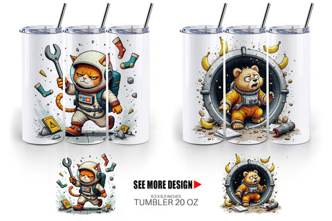 Tumbler Space Chaos Critter Sublimation artnoy 