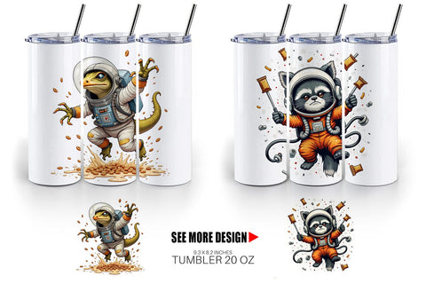 Tumbler Space Chaos Critter Sublimation artnoy 